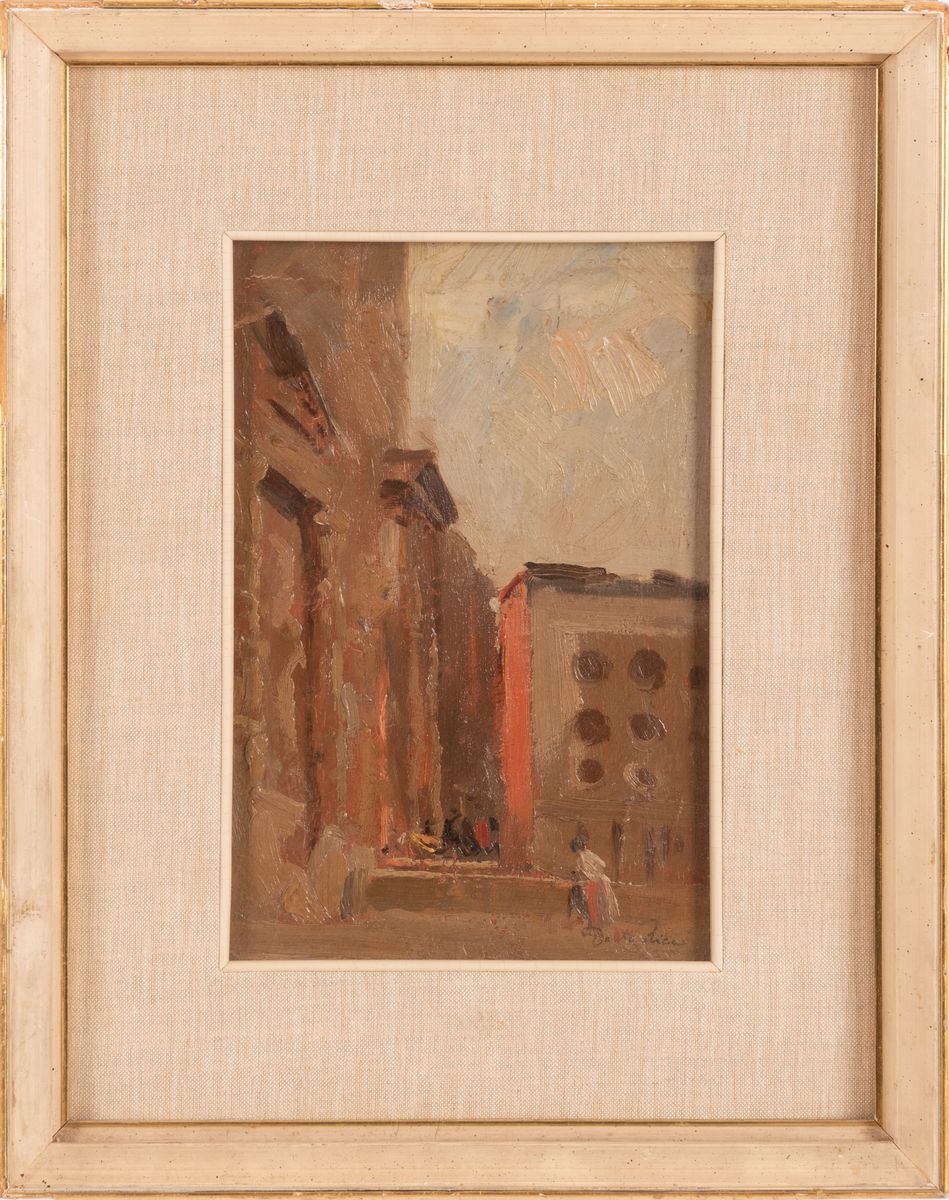 Dante Ricci - Scorcio di Roma con Figure