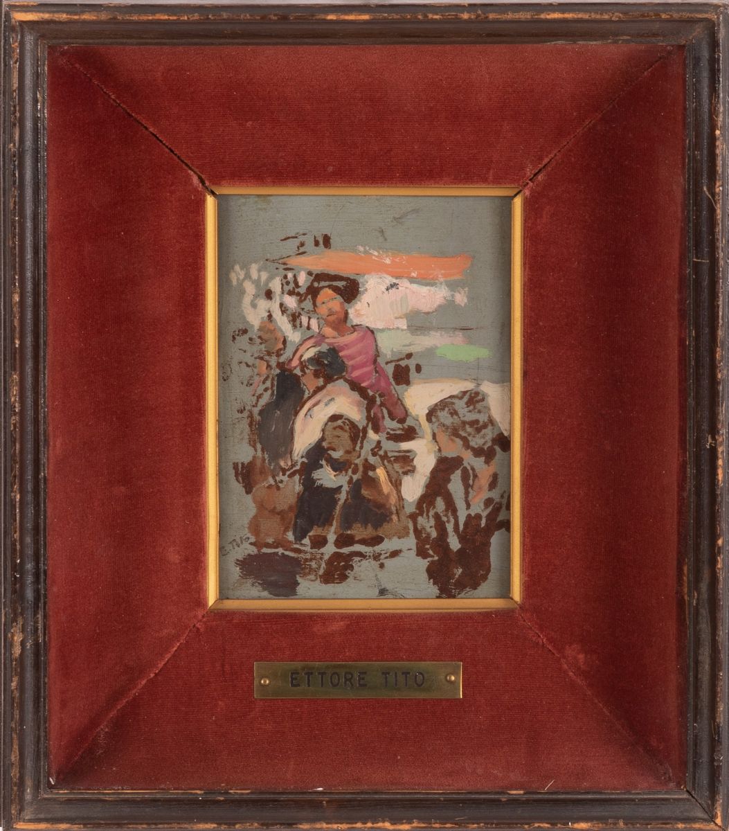 Ettore Tito - Bozzetto Raffigurante Gondoliere