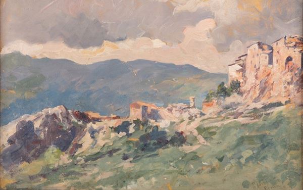 Pio Joris - Veduta di paesaggio montano