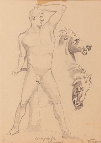 Disegno Accademico Raffigurante Creugante di Antonio Canova