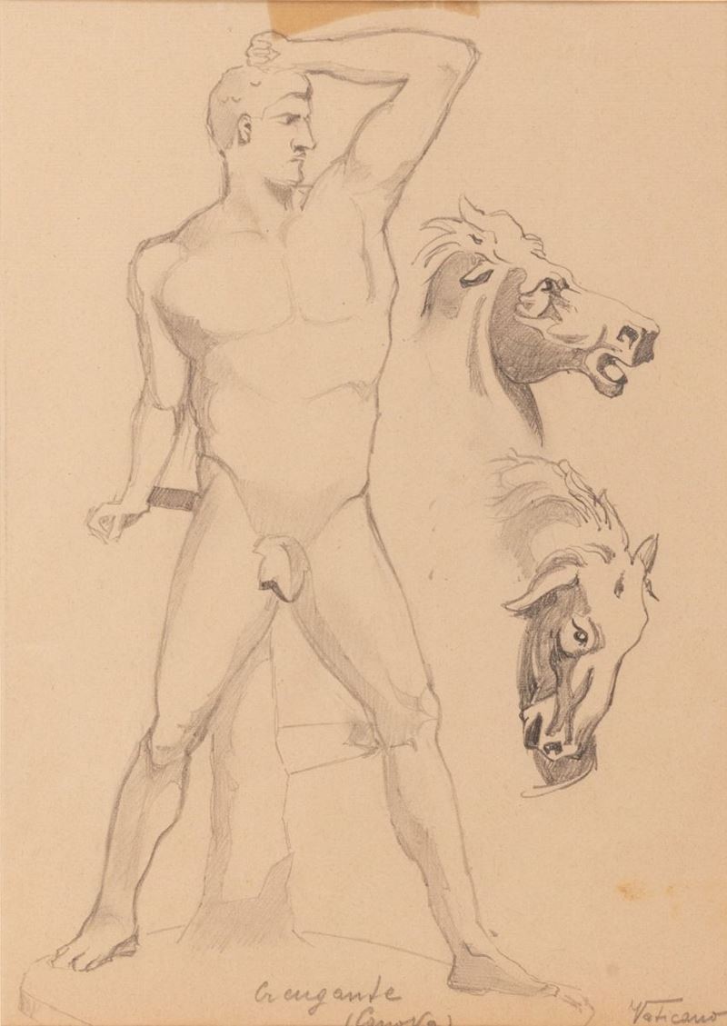 Disegno Accademico Raffigurante Creugante di Antonio Canova