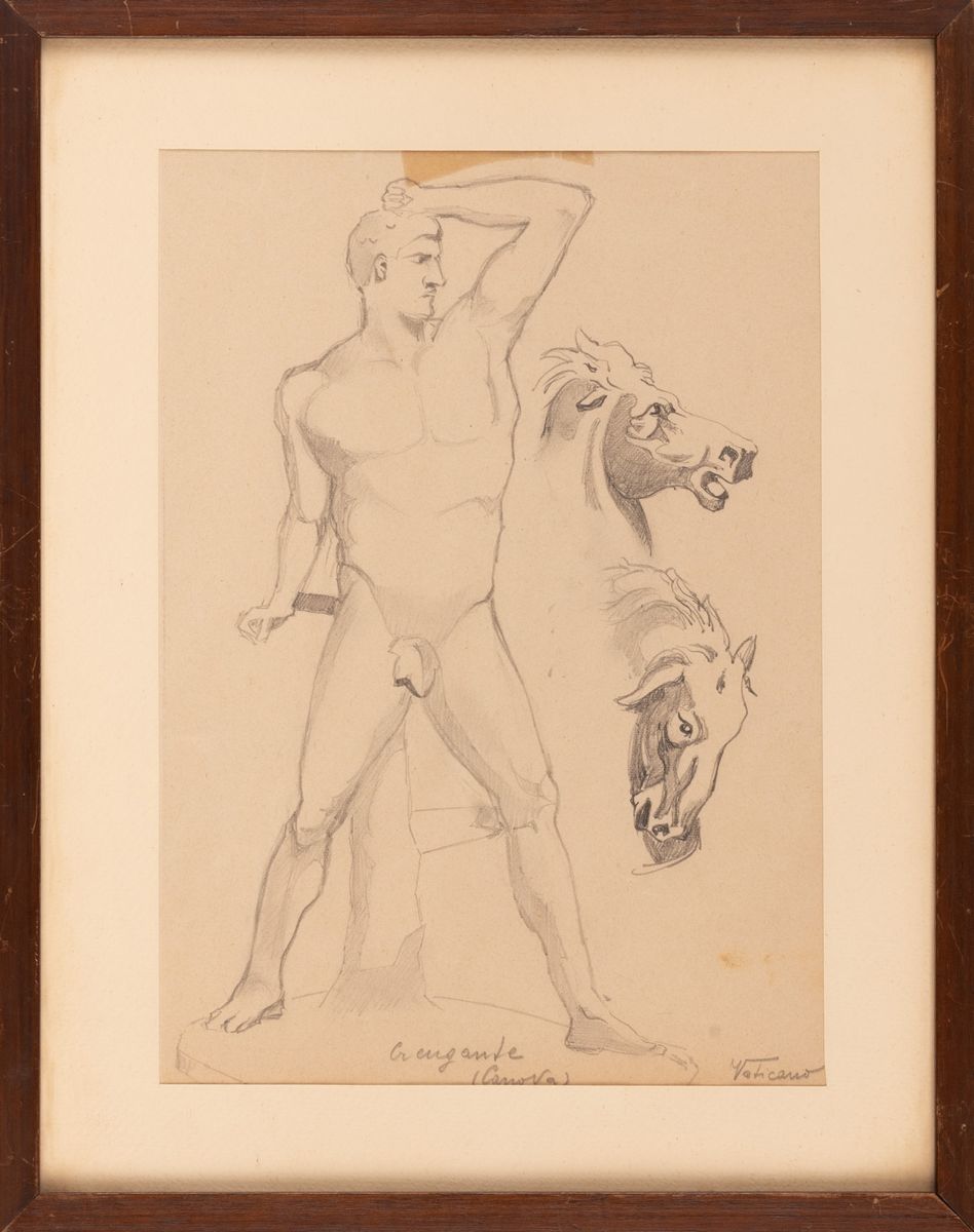 Disegno Accademico Raffigurante Creugante di Antonio Canova
