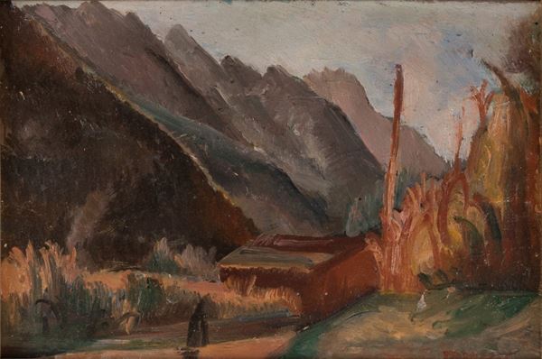 Pittore degli inizi del XX secolo - Paesaggio montano