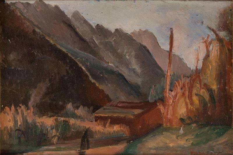 Pittore degli Inizi del XX Secolo - Paesaggio Montano