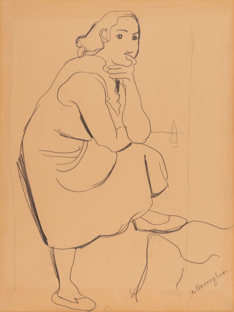 Cesare Breveglieri - Donna Seduta