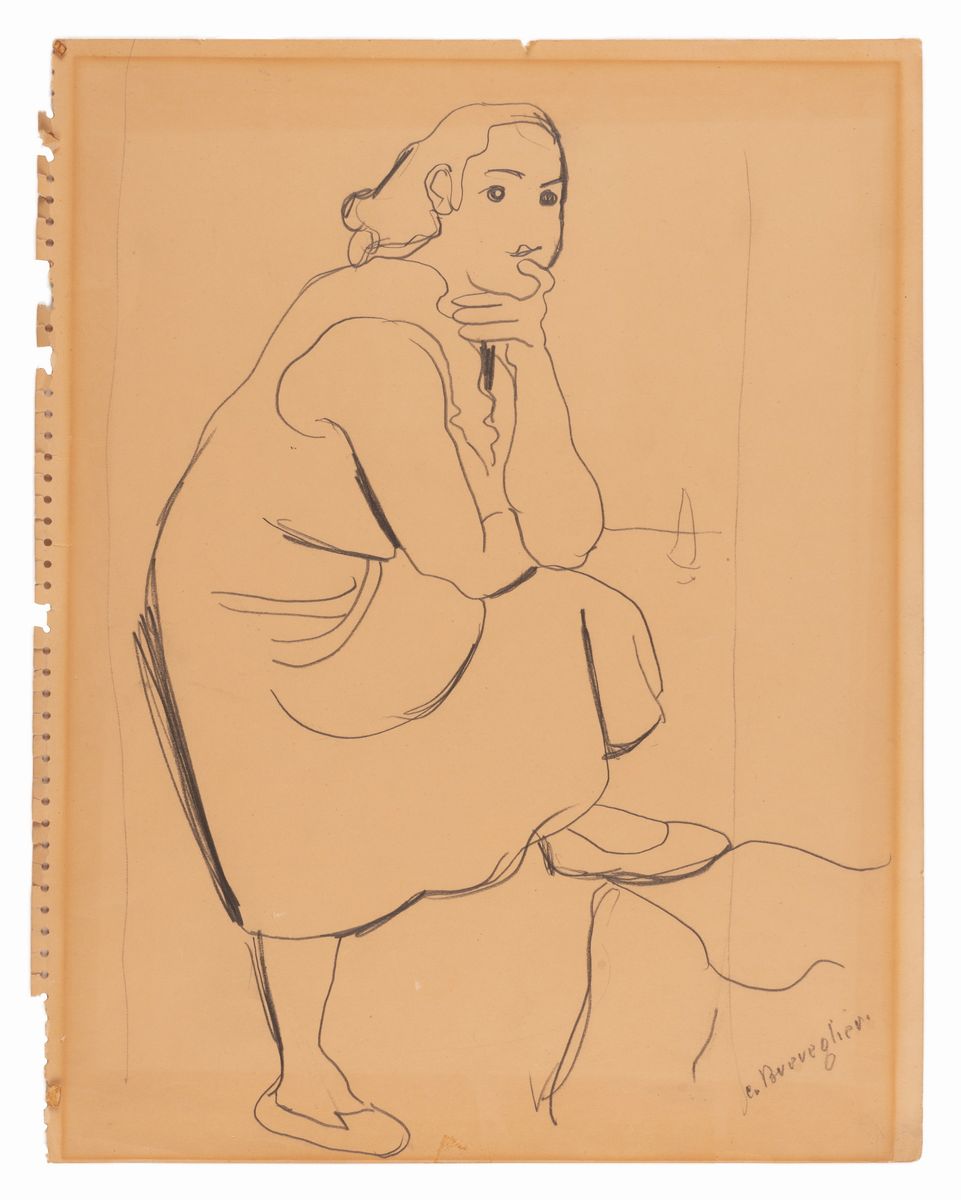 Cesare Breveglieri - Donna Seduta