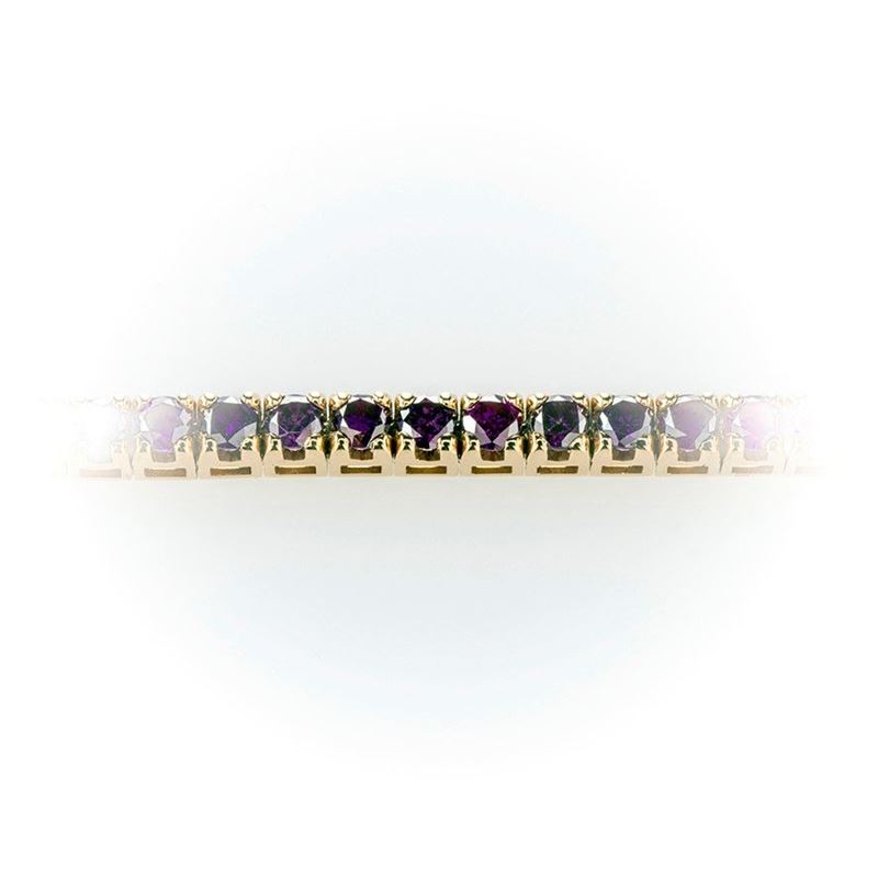 Bracciale Tennis in Oro Rosa e Diamanti Purple
