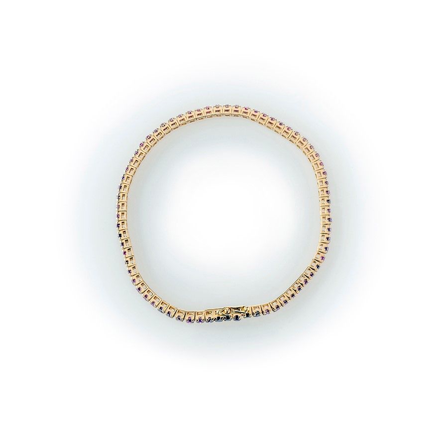 Bracciale Tennis in Oro Rosa e Diamanti Purple