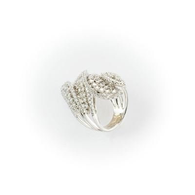 Anello Fantasia Gismondi in Oro Bianco con Diamanti Bianchi Taglio Brillante