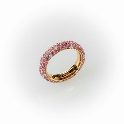 Fedina Girodito Pavè Crieri Eternity Multimisura Realizzato in Oro Rosa con Diamanti Taglio Brill...