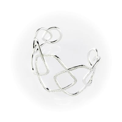 Bracciale Gismondi Rigido in Oro Bianco e Diamanti Bianchi