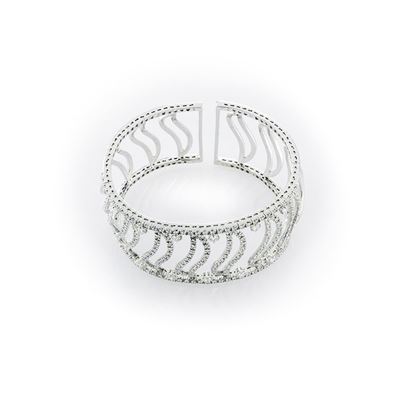 Bracciale Rigido in Oro Bianco e Diamanti Bianchi