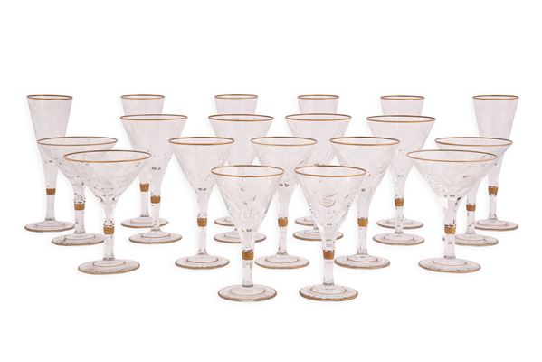 Servizio bicchieri Baccarat bordati oro