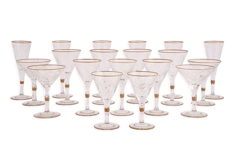 Servizio Bicchieri Baccarat Bordati Oro