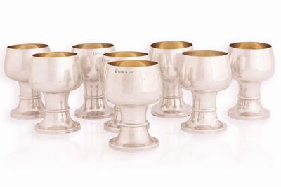 8 Coppe Lisce in Argento