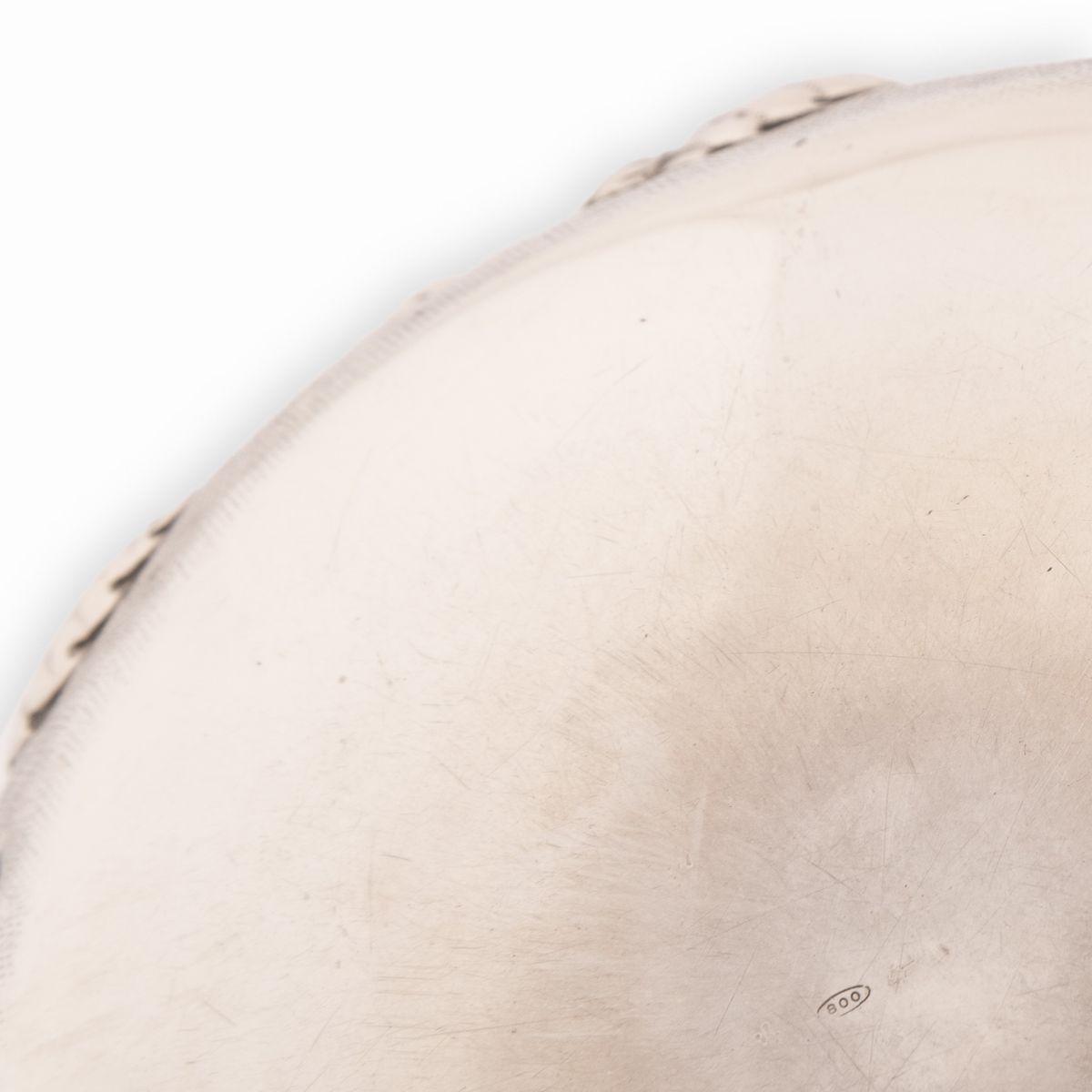 Scatola in Argento Buccellati Porta Bon Bon con Coperchio Cesellato con Foglie di Fragola