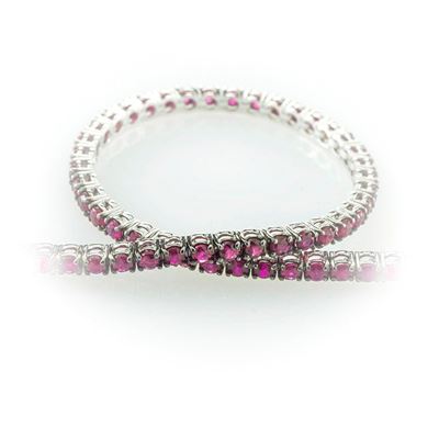 Bracciale Tennis Salvini in Oro Bianco e Rubini