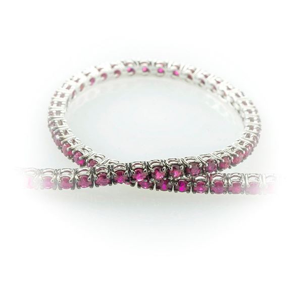 Salvini tennis bracelet in white gold and rubies