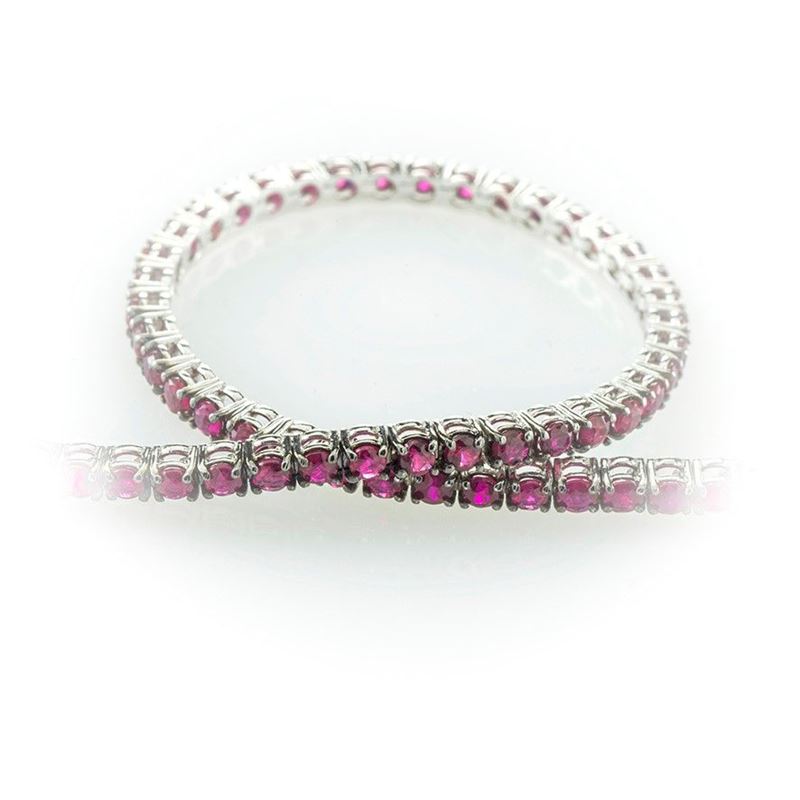 Bracciale Tennis Salvini in Oro Bianco e Rubini