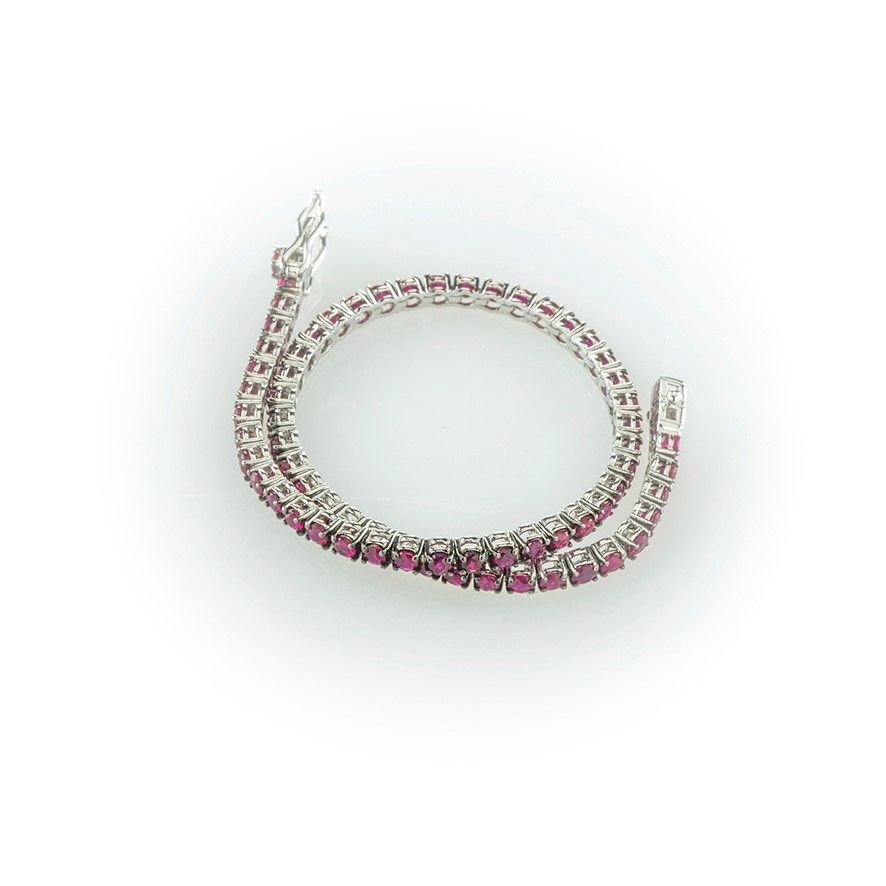 Bracciale Tennis Salvini in Oro Bianco e Rubini