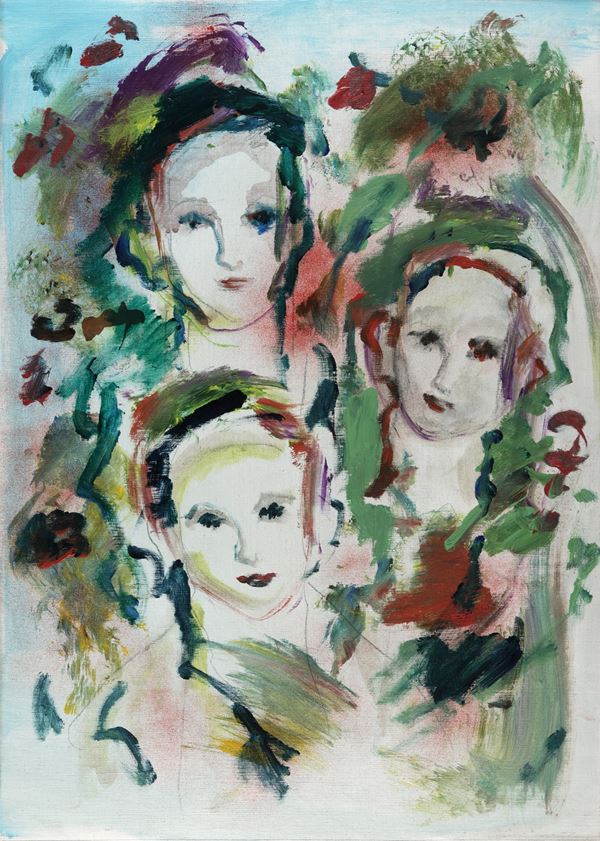 Ernesto Treccani : Volti di donna  - Olio su tela - Auction Modern and Contemporary Art - Gliubich Casa d'Aste