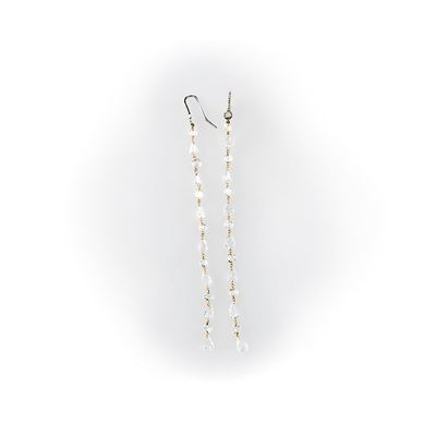 Orecchini in Oro Bianco Gismondi Pendenti con Chiusura a Gancio Impreziosita da Pavè di Diamanti ...