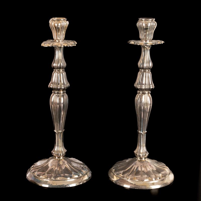 Coppia di Candelieri in Argento
