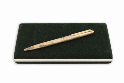 Penna a Sfera in Argento 925925 Lalex - Napoli in Scatola di Velluto Verde
