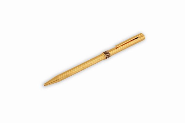 Penna a sfera laminata in oro Aurora  - Auction Asta a Tempo: Argenti, Accendini e Penne - Gliubich Casa d'Aste