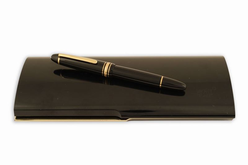 Penna Stilo Montblanc Meisterstück Gold-coated con Punta in Oro e Platino