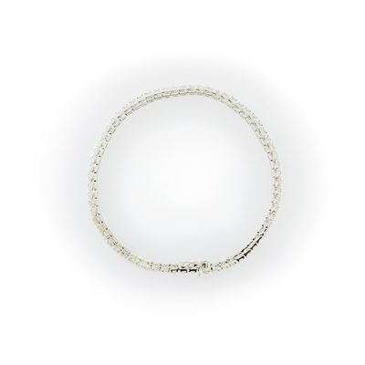 Bracciale Tennis in Oro Bianco 18 Kt e Diamanti Taglio Brillante.