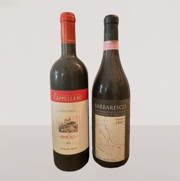 Lotto di due bottiglie di Barolo Cappellano 2000 e Barbaresco Berutti 1993