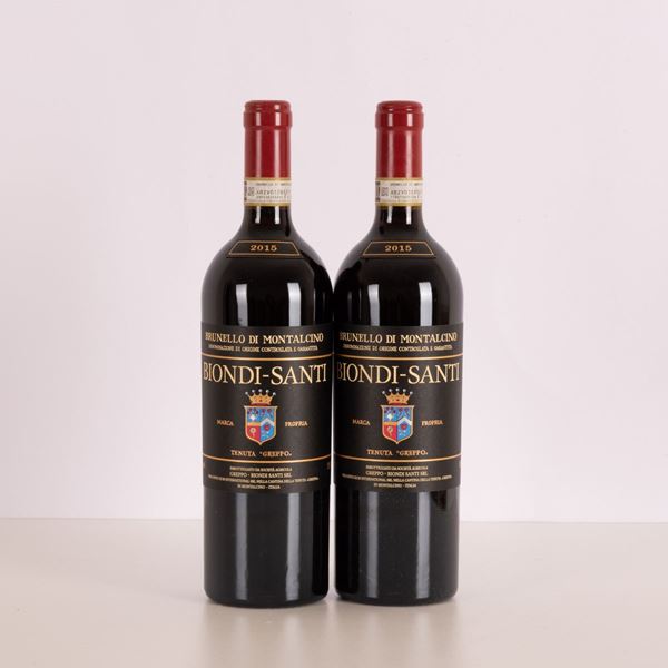 Lotto di due bottiglie di Biondi Santi Brunello di Montalcino