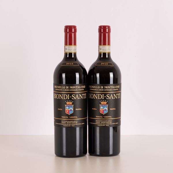 Lotto di due bottiglie di Biondi Santi Brunello di Montalcino