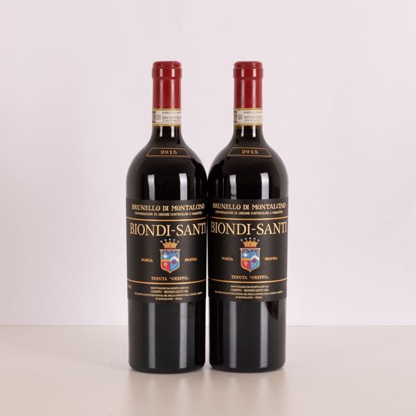 Lotto di due bottiglie di Biondi Santi Brunello di Montalcino
