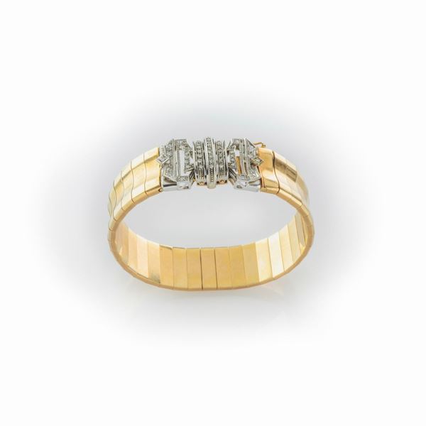 Bracciale in oro  con chiusura in brillanti