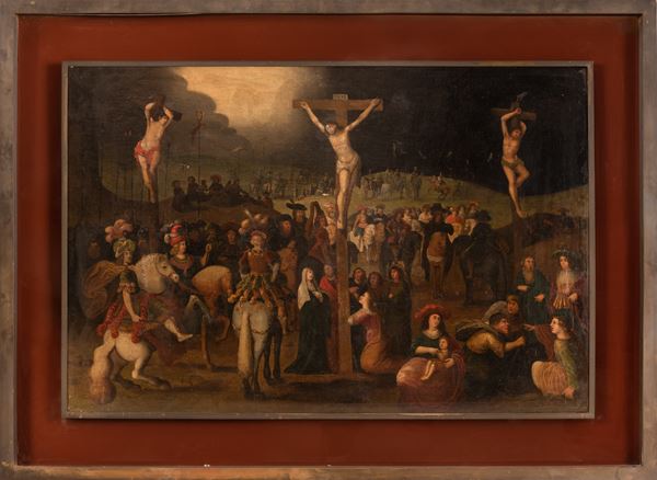 Pittore nordico attivo tra la fine del XVI e l'inizio del XVII secolo - Crocifissione
