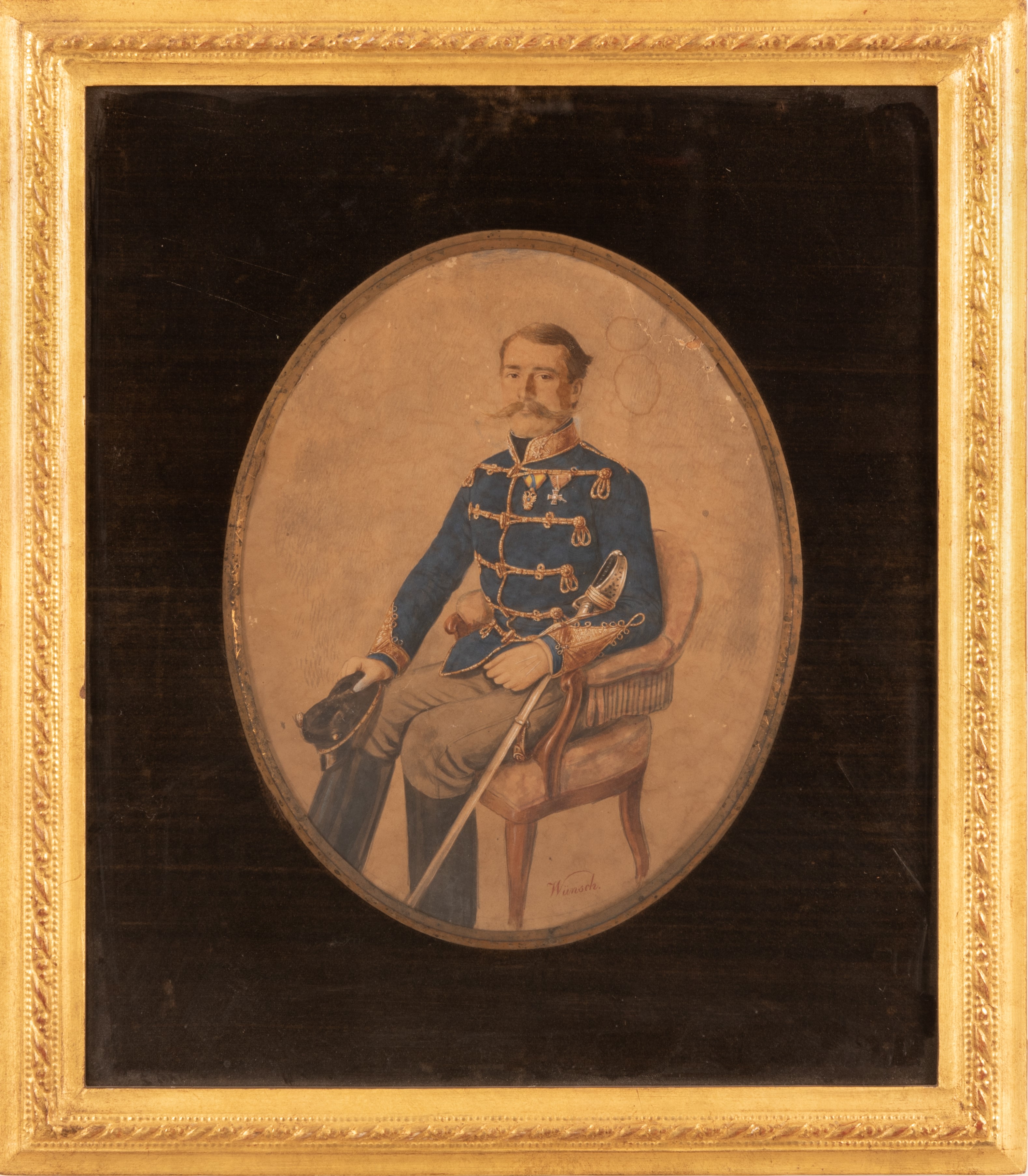 coppia di ritratti "Ufficiale e Gentildonna"