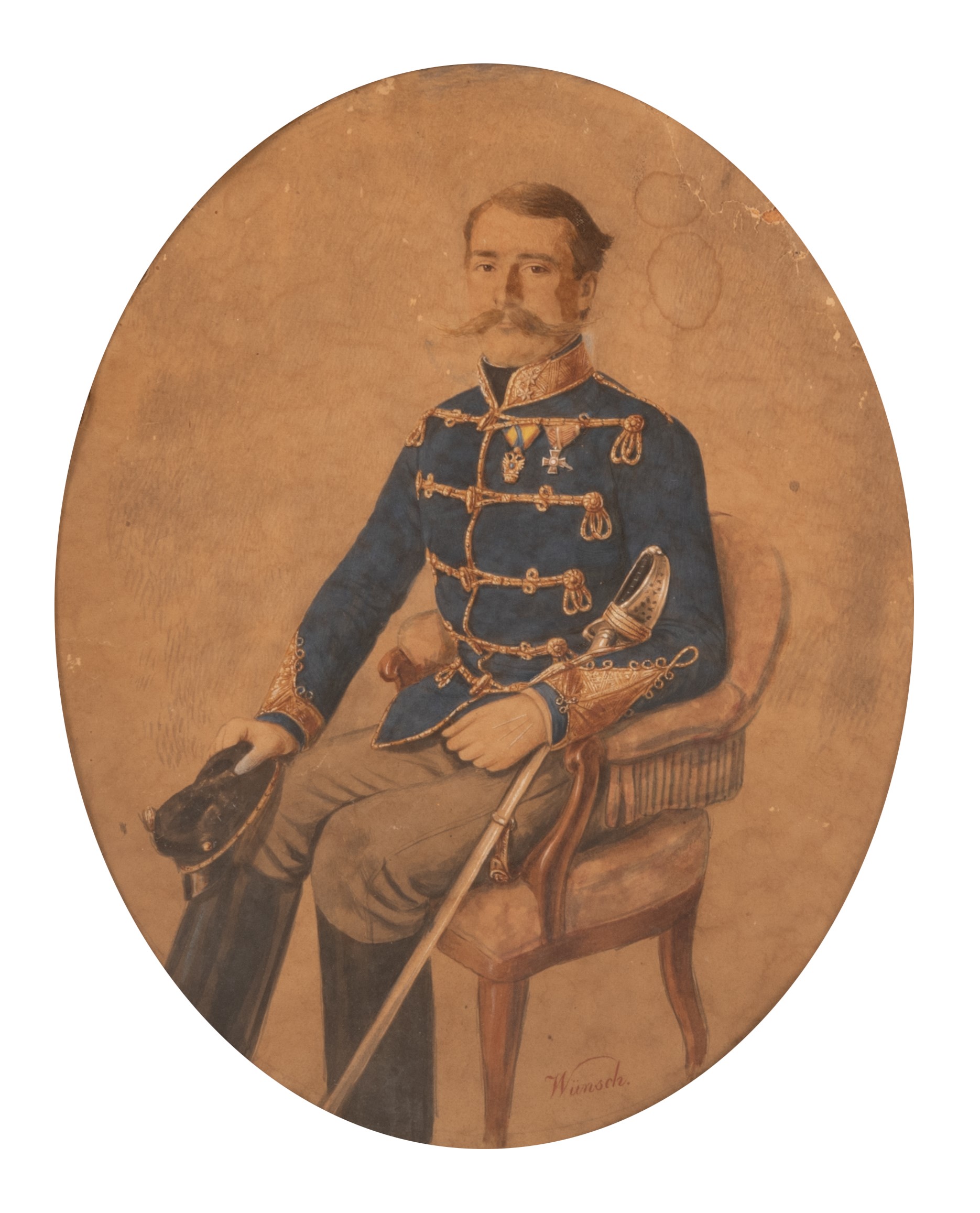 coppia di ritratti "Ufficiale e Gentildonna"