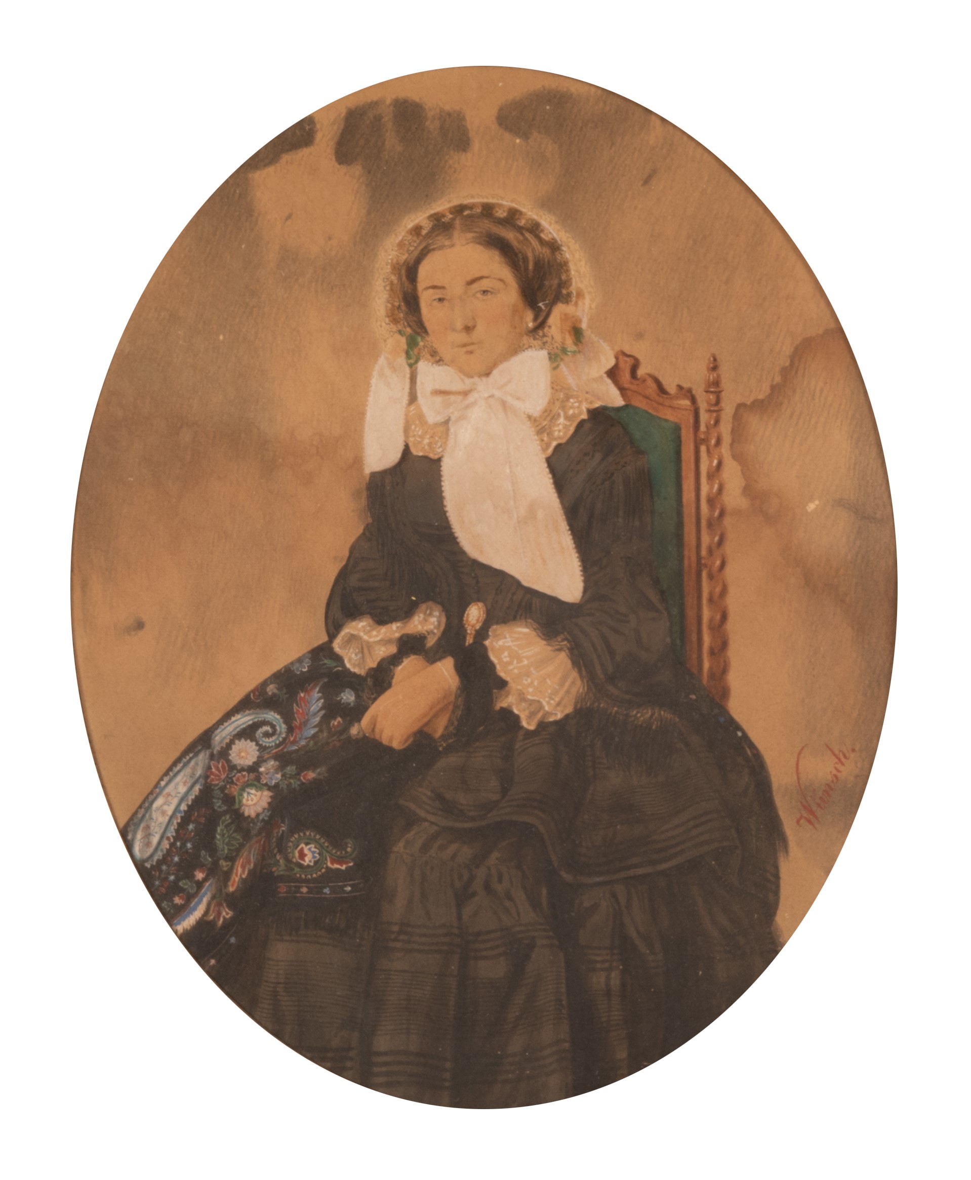 coppia di ritratti "Ufficiale e Gentildonna"