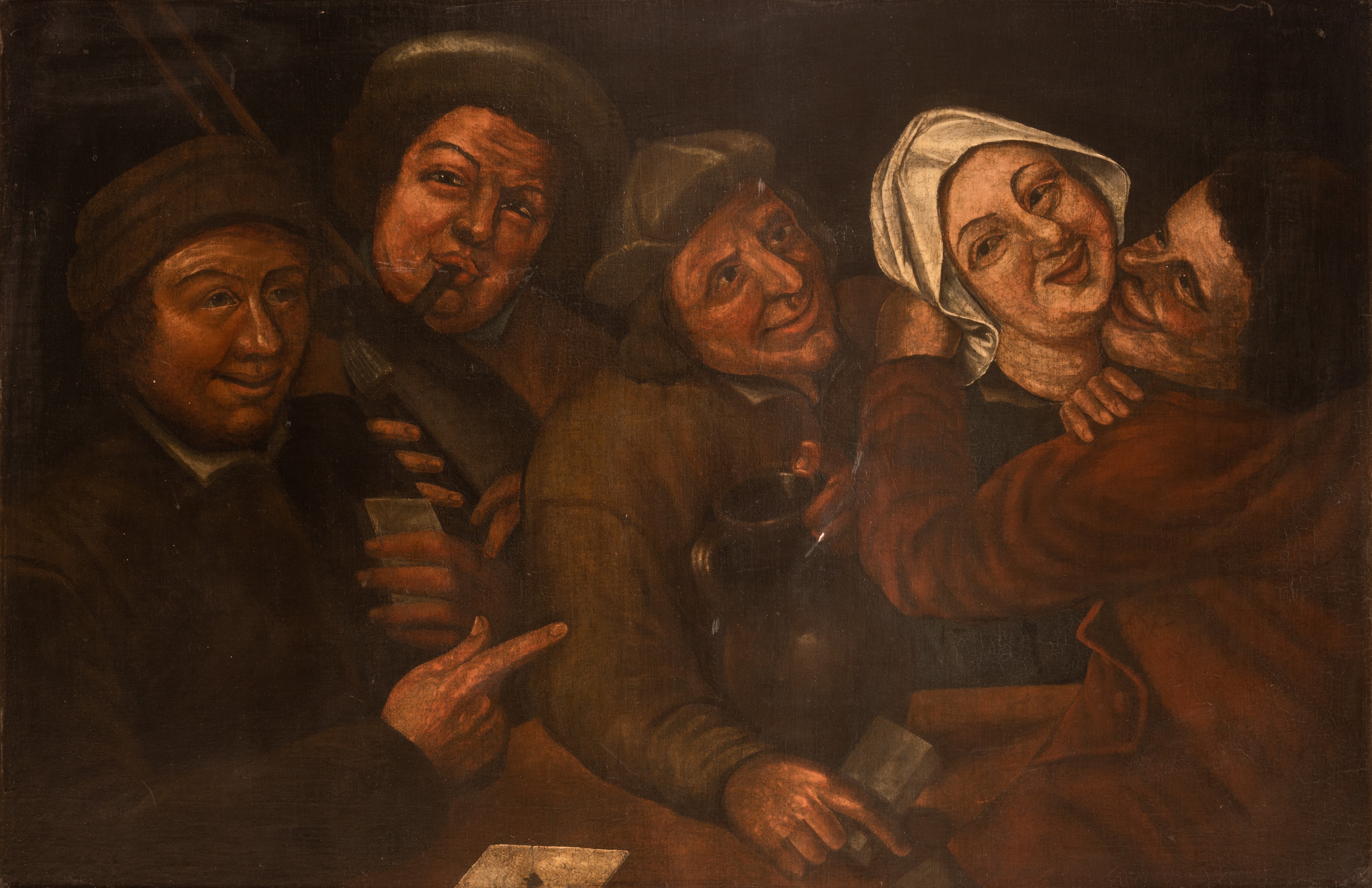 Pittore Olandese del XVII Secolo - Un'allegra Compagnia