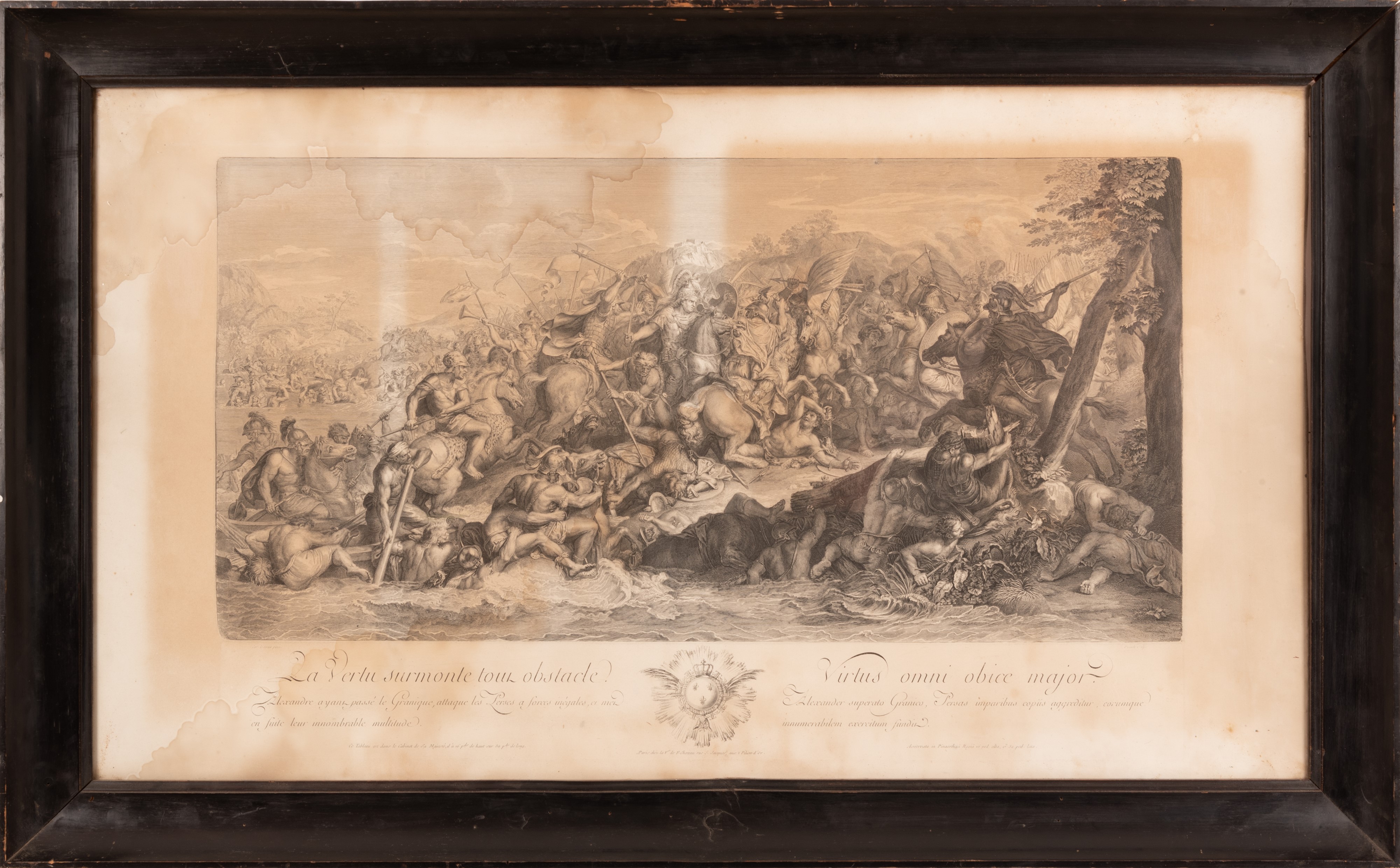 Coppia di Incisioni di Scuola Francese su Disegno di Charles le Brun