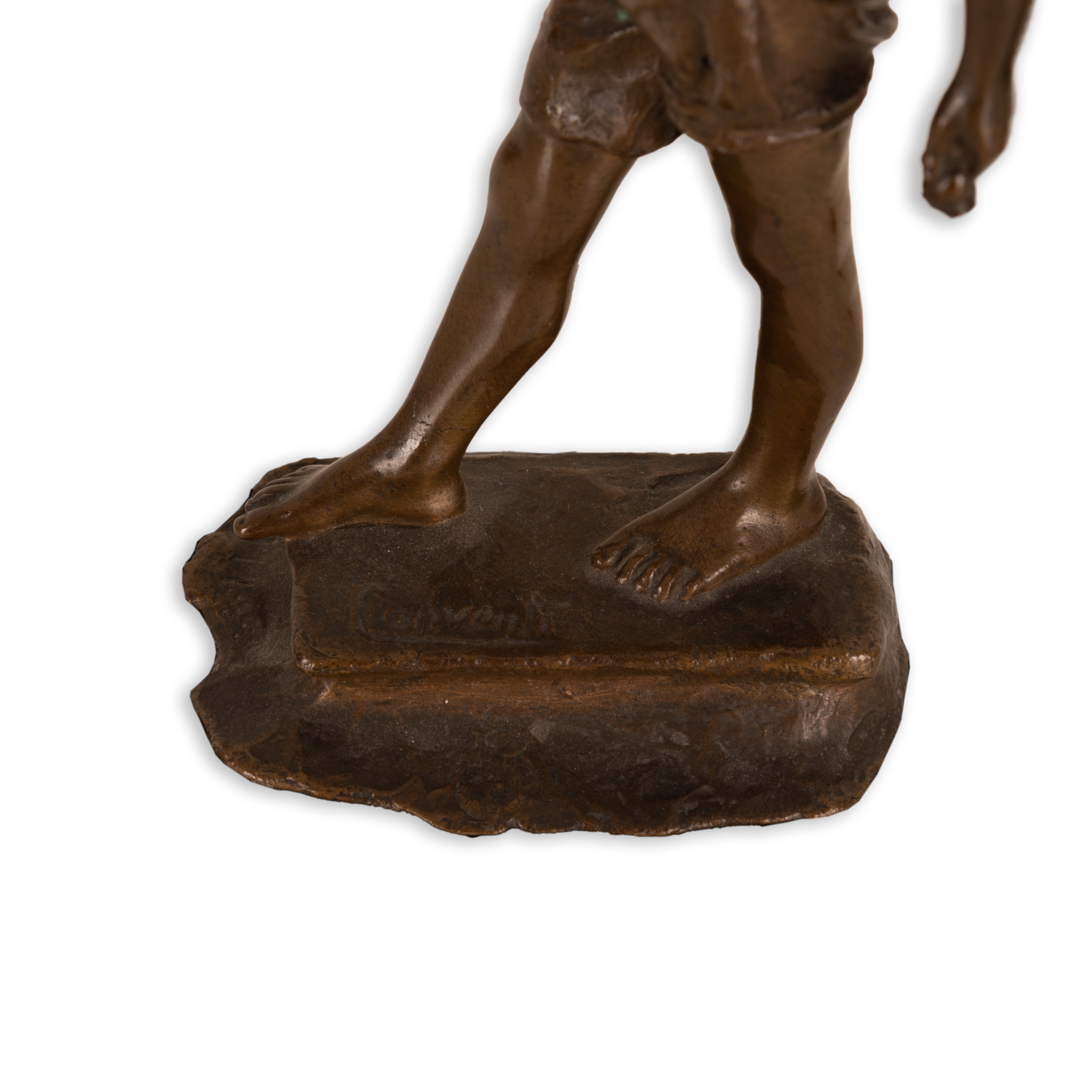 Francesco Conventi - Tre Sculture in Bronzo Brunito Raffiguranti Scugnizzi nelle Vesti di Acquaio...