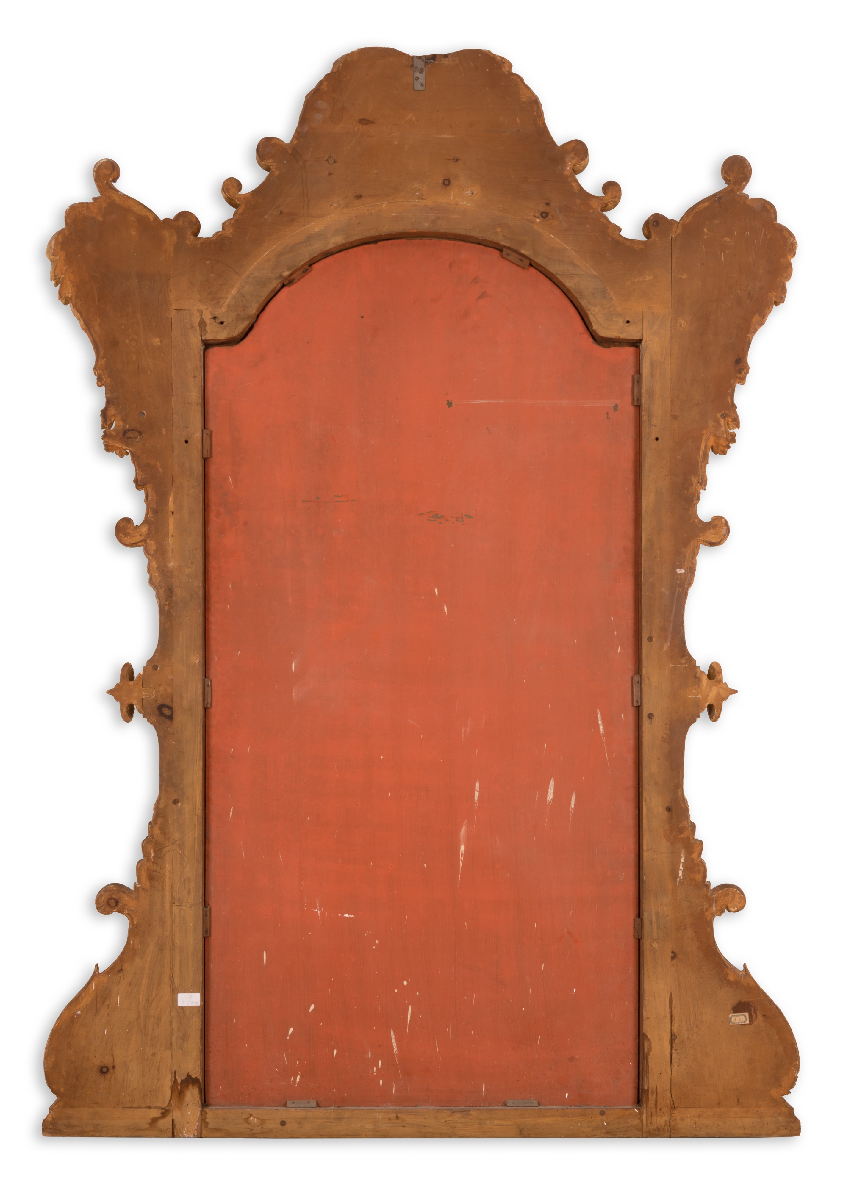 Specchiera in legno dorato con vetro al mercurio, Roma, XVIII secolo