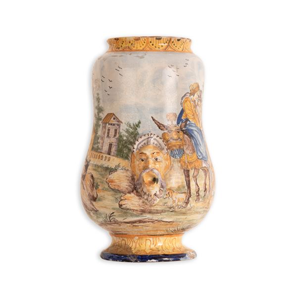 Vaso in maiolica istoriato, Castelli (TE) , metà del XIX secolo