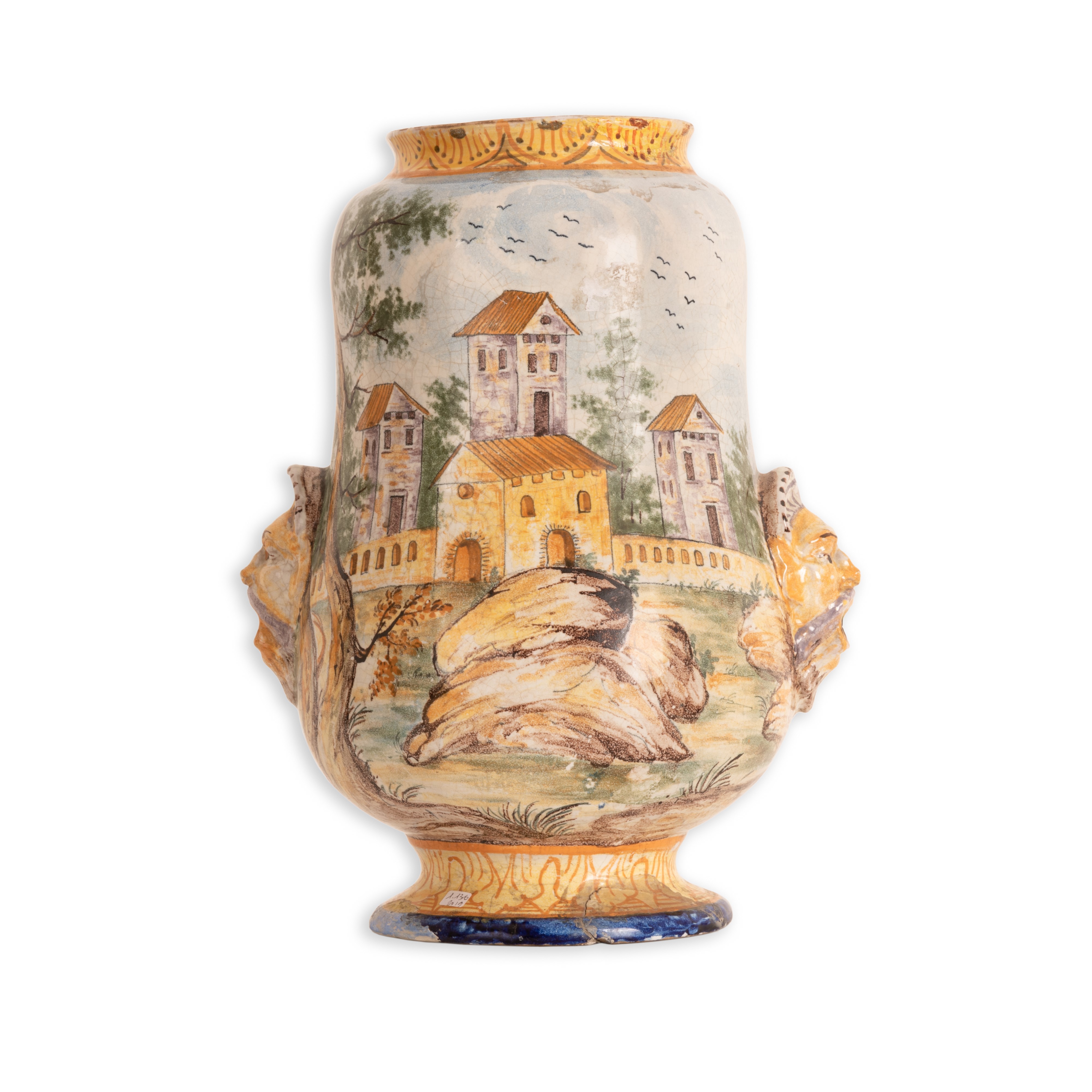 Vaso in Maiolica Istoriato, Castelli (te) , Metà del XIX Secolo