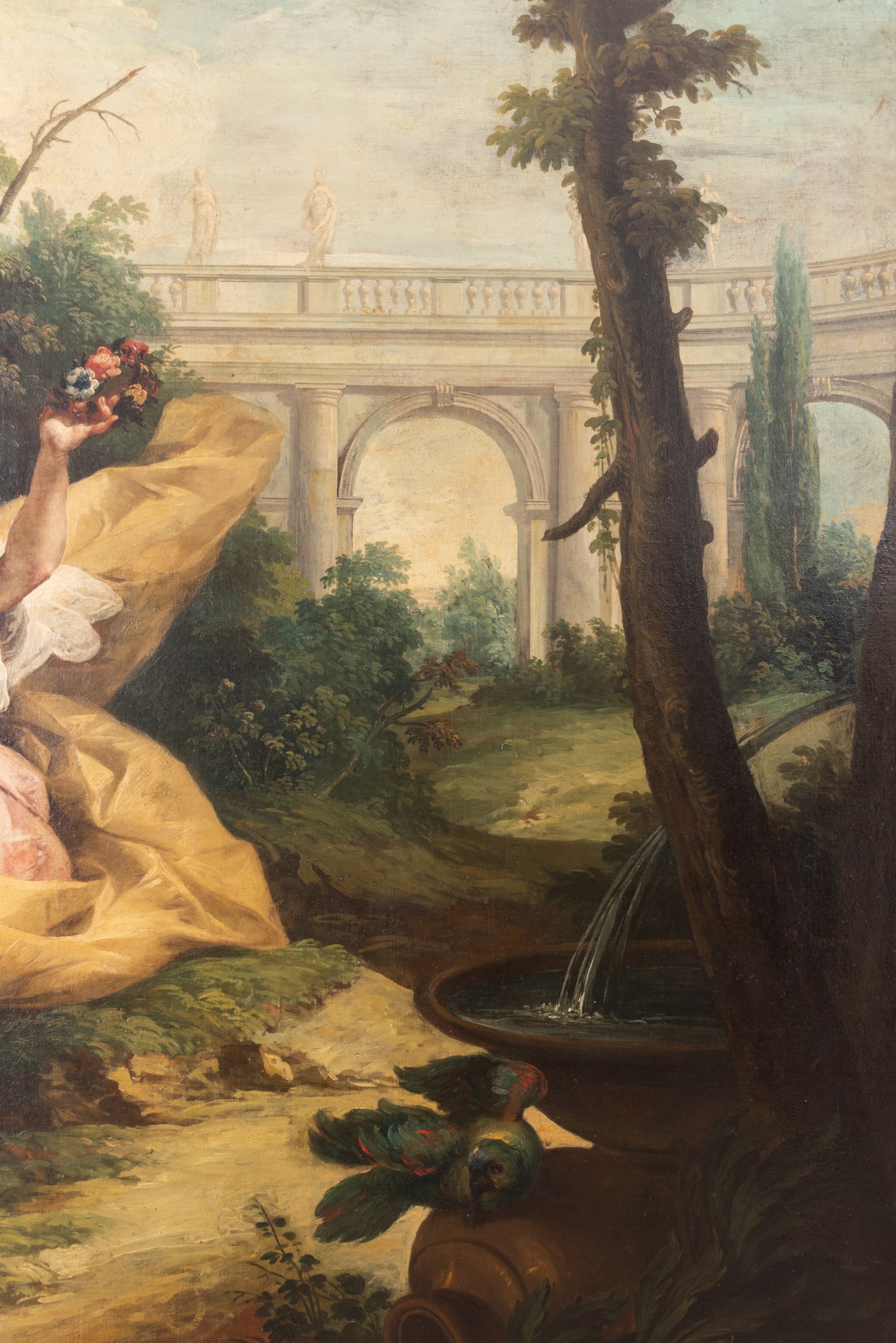 Coppia di dipinti raffiguranti scene dall'Eneide: l'amore tra Didone e Enea e la partenza di Enea...