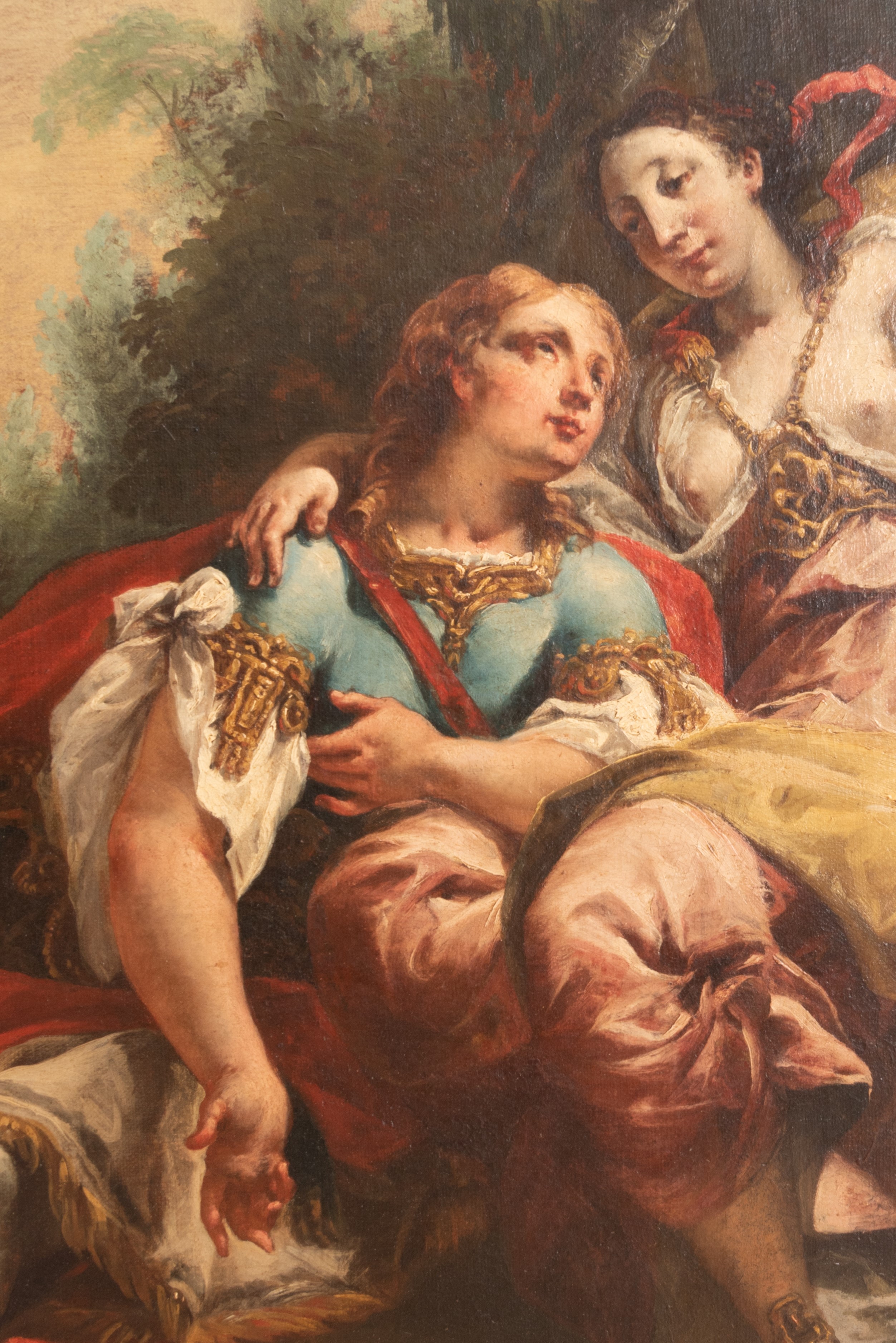 Coppia di dipinti raffiguranti scene dall'Eneide: l'amore tra Didone e Enea e la partenza di Enea...