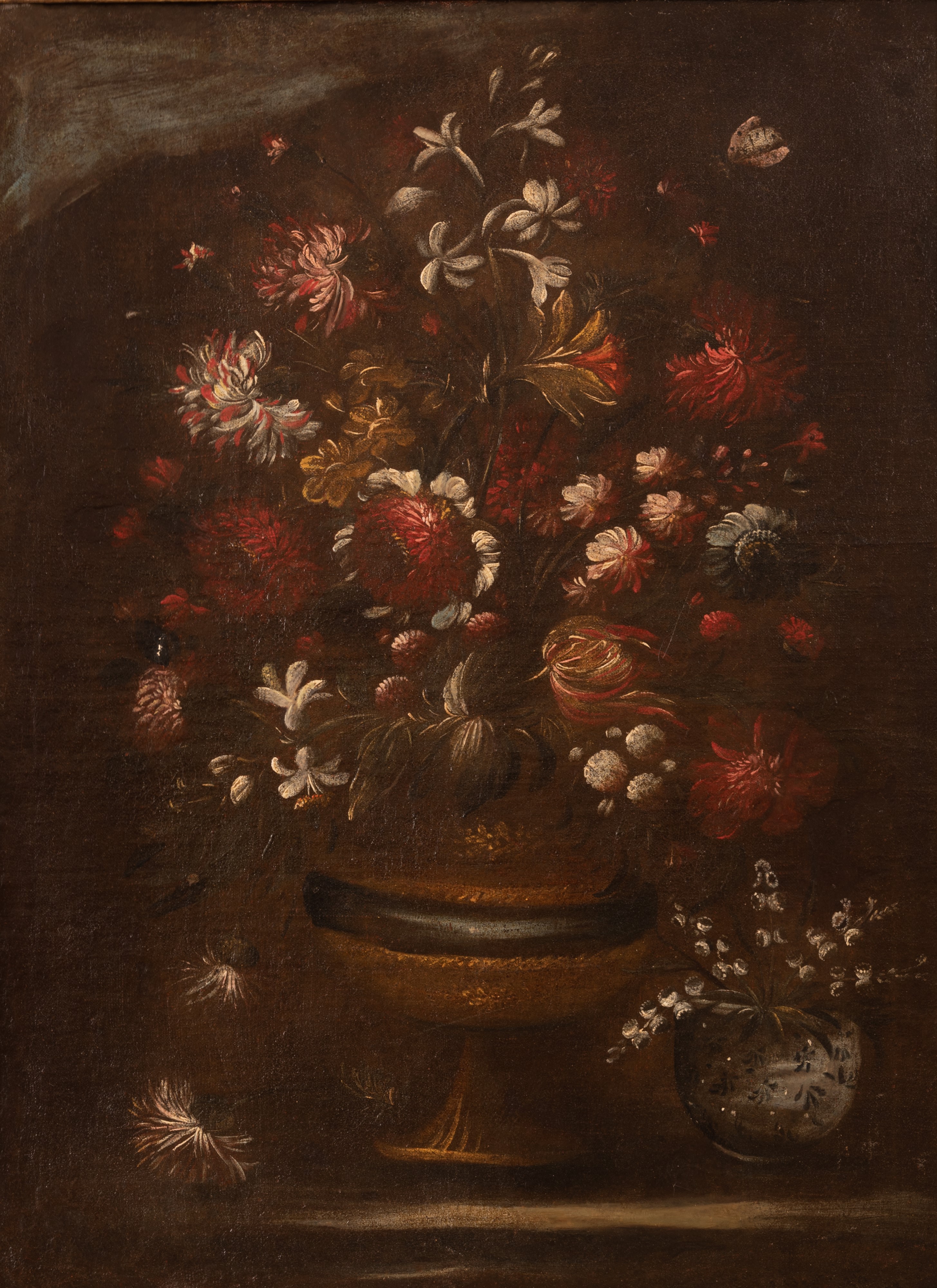 Coppia di nature morte raffiguranti vasi con fiori