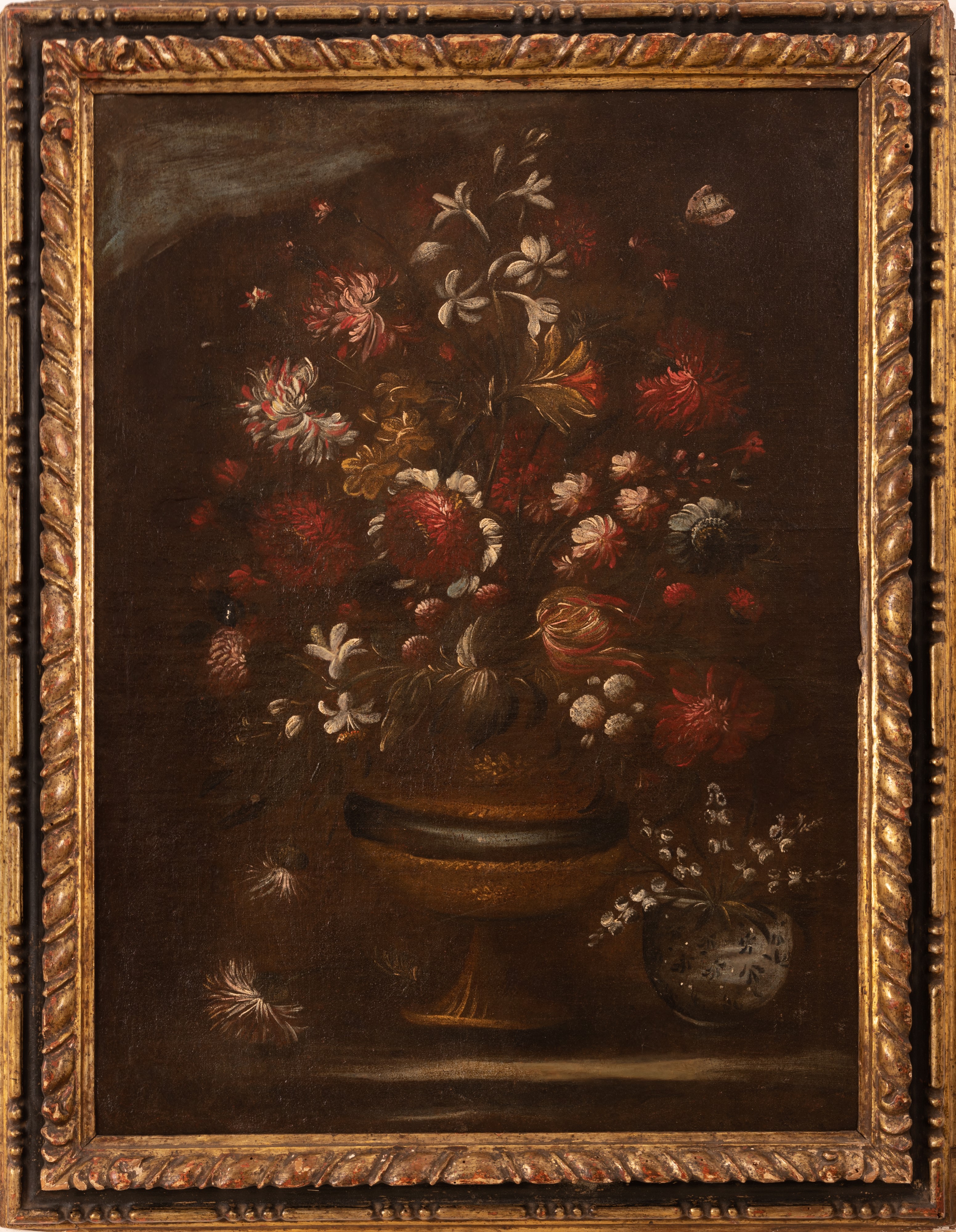 Coppia di nature morte raffiguranti vasi con fiori